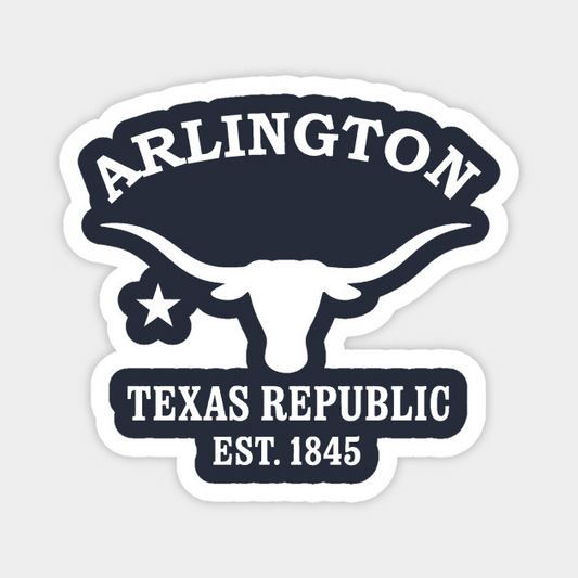 Arlington Texas Vintage Retro Magnet - White Logo