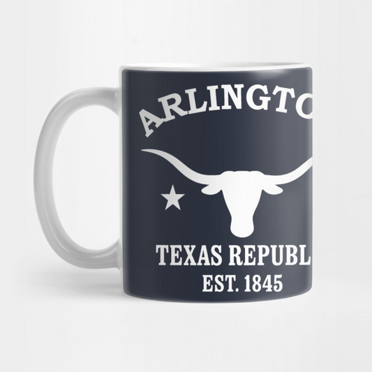 Arlington Texas Vintage Retro Mug - White Logo