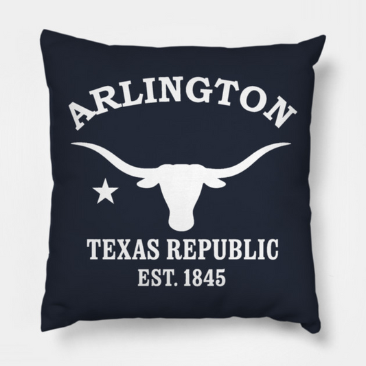 Arlington Texas Vintage Retro Throw-Pillow - White Logo