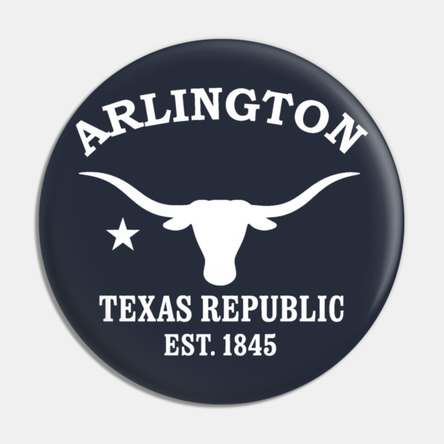 Arlington Texas Vintage Retro Pin - White Logo