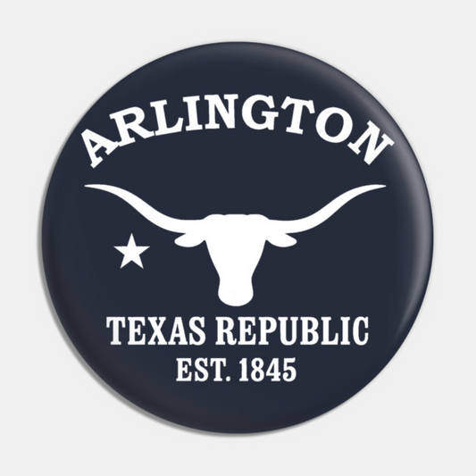 Arlington Texas Vintage Retro Pin - White Logo