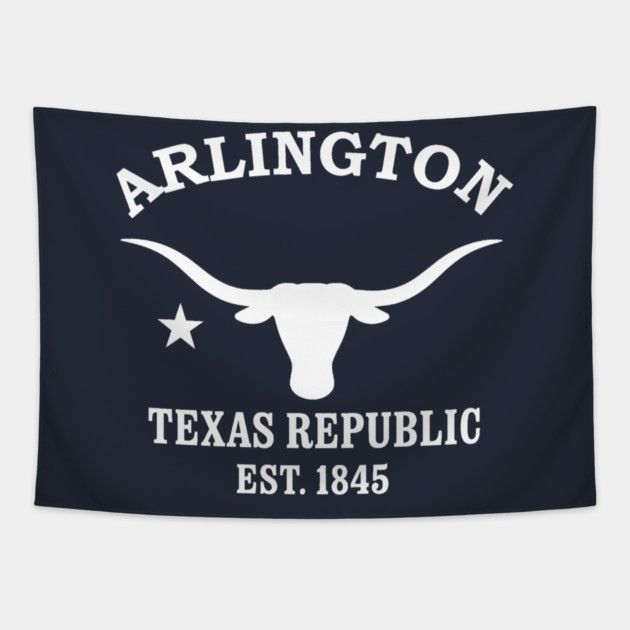 Arlington Texas Vintage Retro Tapestry - White Logo