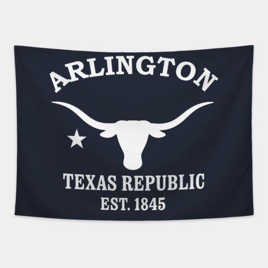 Arlington Texas Vintage Retro Tapestry - White Logo