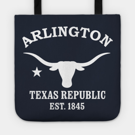 Arlington Texas Vintage Retro Tote - White Logo