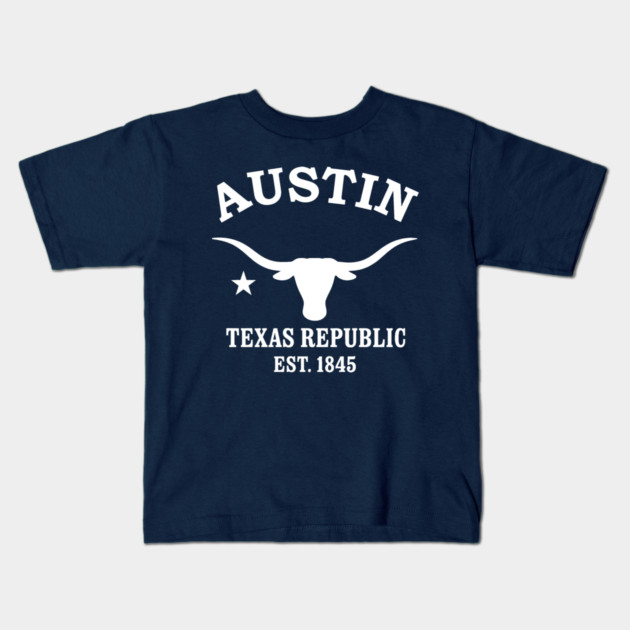 Austin Texas Vintage Retro Kids T-Shirt - White Logo - Various Colors
