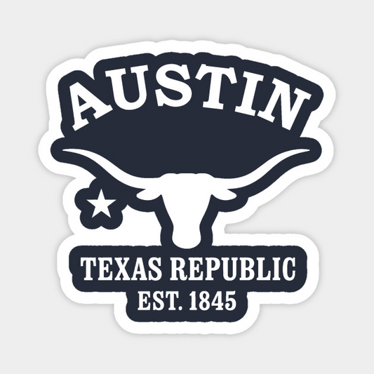 Austin Texas Vintage Retro Magnet - White Logo