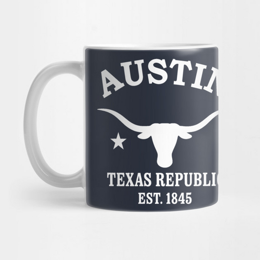 Austin Texas Vintage Retro Mug - White Logo