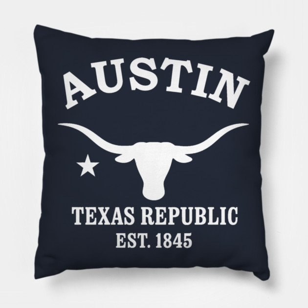 Austin Texas Vintage Retro Throw-Pillow - White Logo