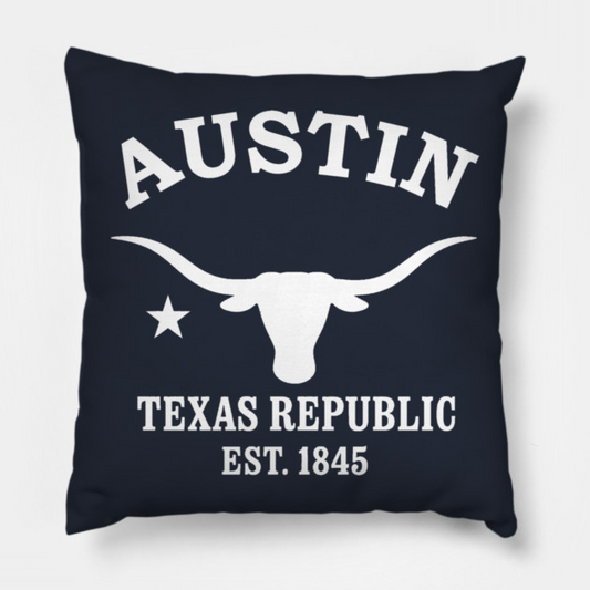 Austin Texas Vintage Retro Throw-Pillow - White Logo