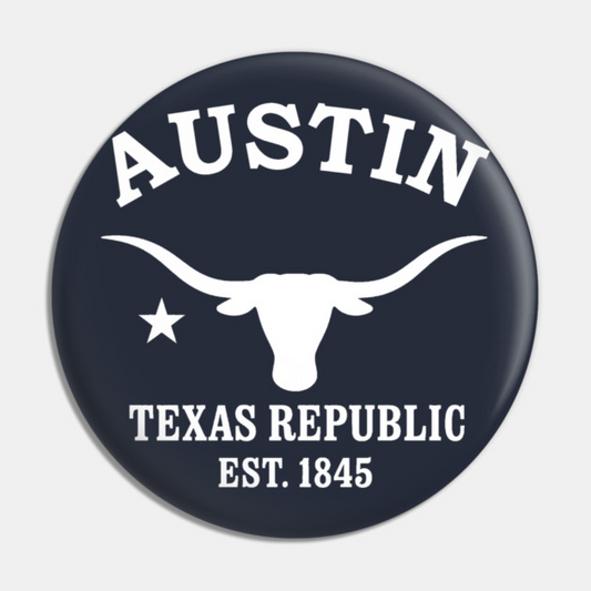 Austin Texas Vintage Retro Pin - White Logo