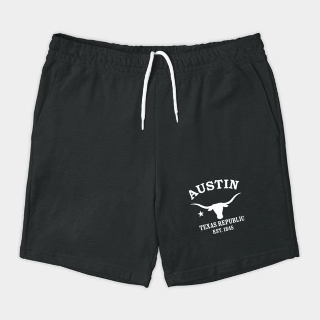 Austin Texas Vintage Retro Shorts - White Logo - Various Colors