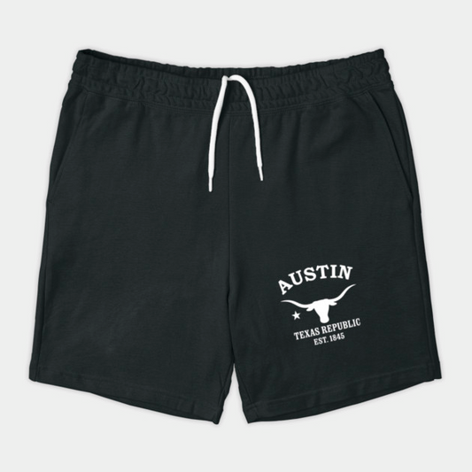 Austin Texas Vintage Retro Shorts - White Logo - Various Colors
