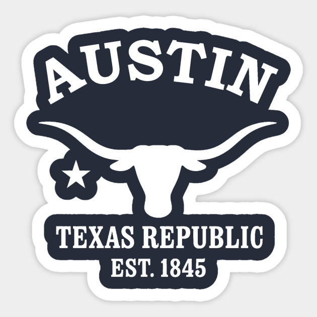 Austin Texas Vintage Retro Sticker - White Logo