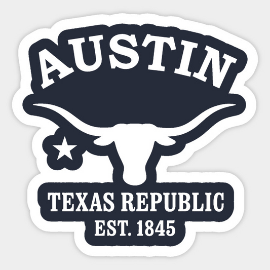 Austin Texas Vintage Retro Sticker - White Logo