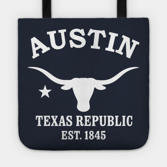Austin Texas Vintage Retro Tote - White Logo