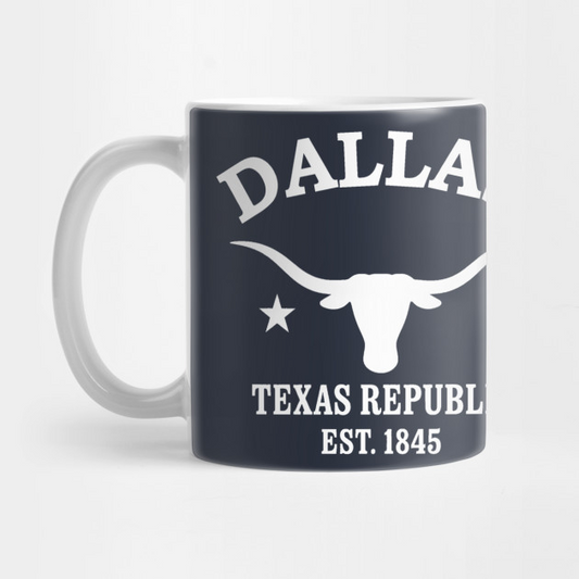 Dallas Texas Vintage Retro Mug - White Logo