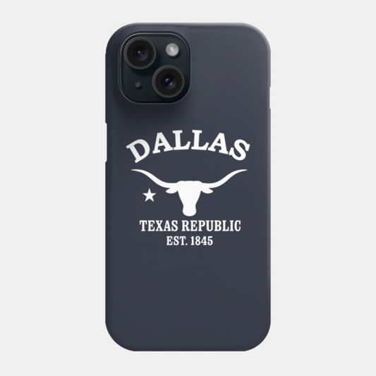 Dallas Texas Vintage Retro Phone Case - White Logo