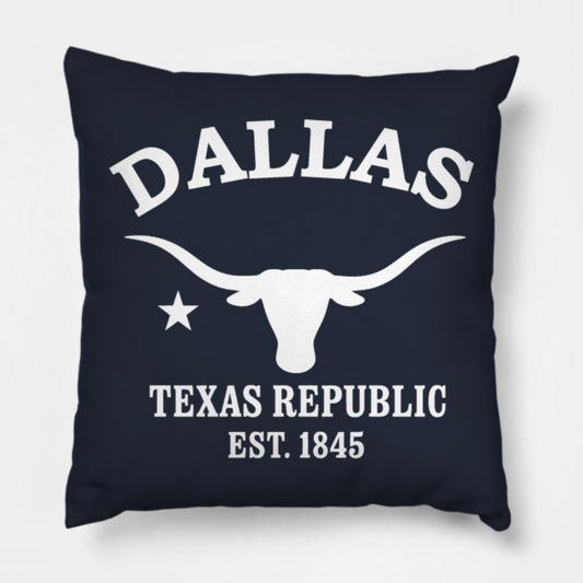 Dallas Texas Vintage Retro Throw-Pillow - White Logo