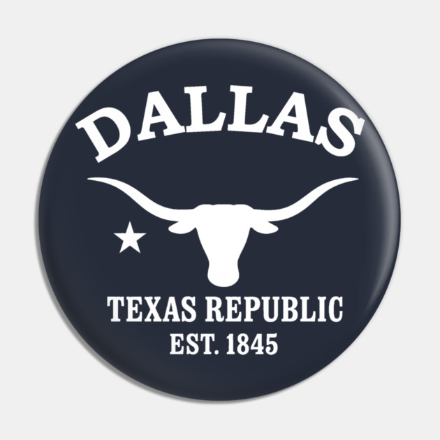 Dallas Texas Vintage Retro Pin - White Logo