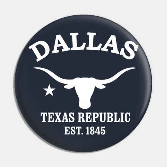 Dallas Texas Vintage Retro Pin - White Logo