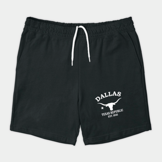 Dallas Texas Vintage Retro Shorts - White Logo - Various Colors