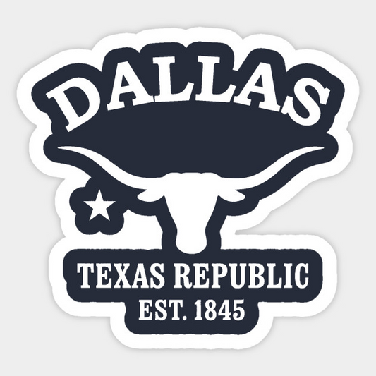 Dallas Texas Vintage Retro Sticker - White Logo