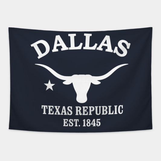 Dallas Texas Vintage Retro Tapestry - White Logo