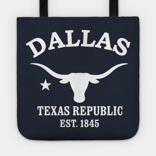 Dallas Texas Vintage Retro Tote - White Logo