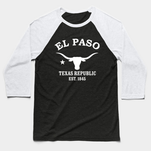 El Paso Texas Vintage Retro Baseball Tee - White Logo - Various Colors