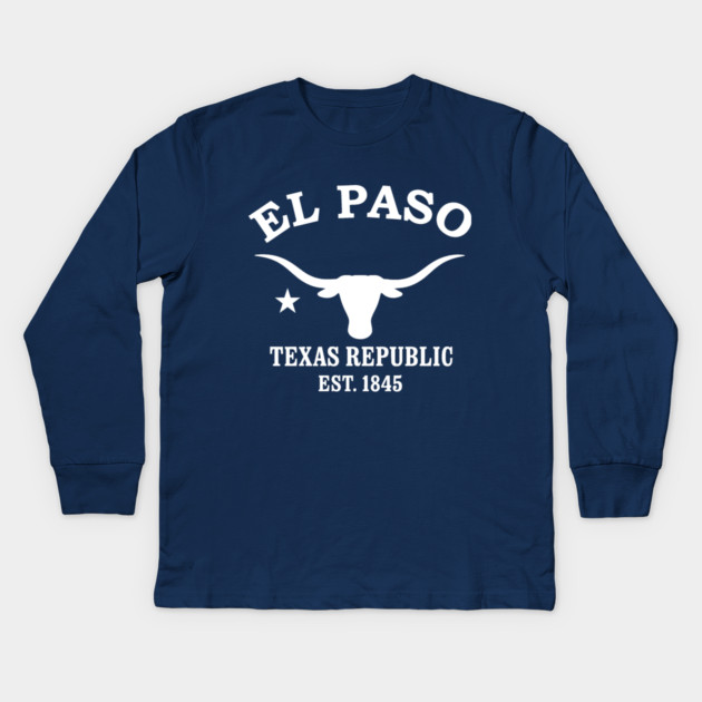 El Paso Texas Vintage Retro Kids Long-Sleeve T-Shirt - White Logo - Various Colors