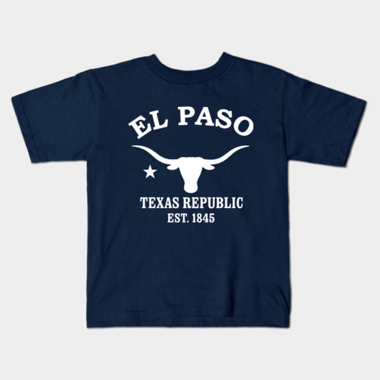 El Paso Texas Vintage Retro Kids T-Shirt - White Logo - Various Colors