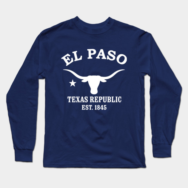 El Paso Texas Vintage Retro Adult Long-Sleeve T-Shirt - White Logo - Various Colors