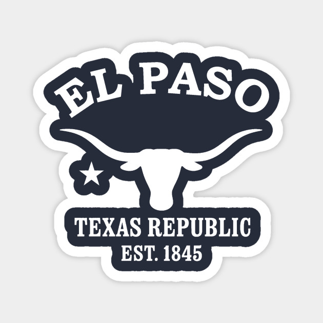 El Paso Texas Vintage Retro Magnet - White Logo