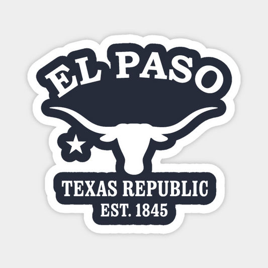 El Paso Texas Vintage Retro Magnet - White Logo
