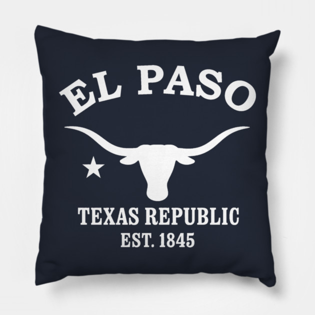 El Paso Texas Vintage Retro Throw-Pillow - White Logo