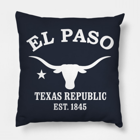 El Paso Texas Vintage Retro Throw-Pillow - White Logo
