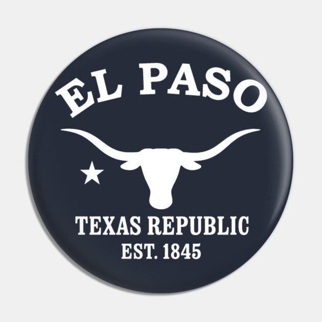 El Paso Texas Vintage Retro Pin - White Logo