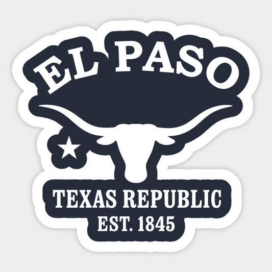 El Paso Texas Vintage Retro Sticker - White Logo