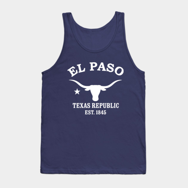 El Paso Texas Vintage Retro Tank-Top - White Logo - Various Colors