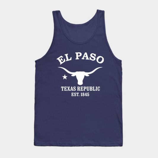 El Paso Texas Vintage Retro Tank-Top - White Logo - Various Colors