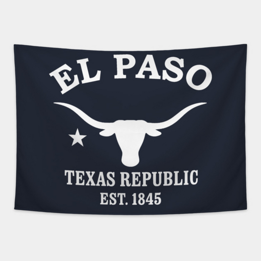 El Paso Texas Vintage Retro Tapestry - White Logo