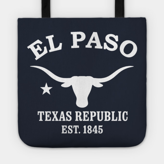 El Paso Texas Vintage Retro Tote - White Logo