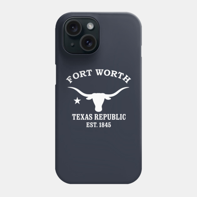 Fort Worth Texas Vintage Retro Phone Case - White Logo
