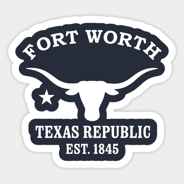 Fort Worth Texas Vintage Retro Sticker - White Logo