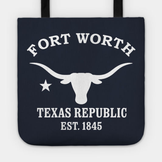 Fort Worth Texas Vintage Retro Tote - White Logo
