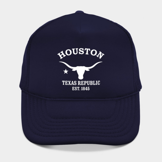 Houston Texas Vintage Retro Hat - White Logo - Various Colors