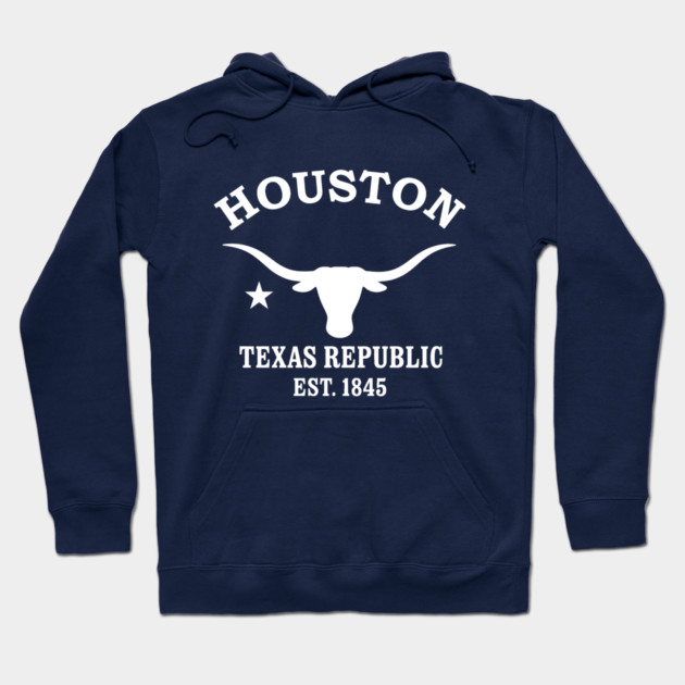 Houston Texas Vintage Retro Hoodie - White Logo - Various Colors
