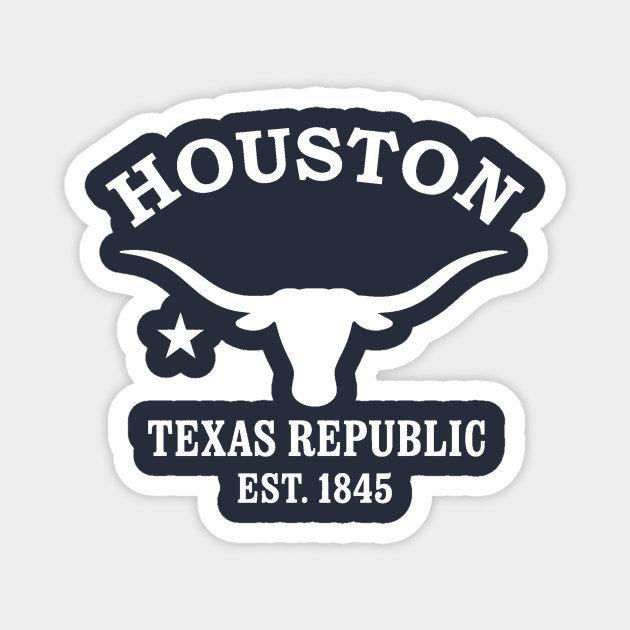 Houston Texas Vintage Retro Magnet - White Logo