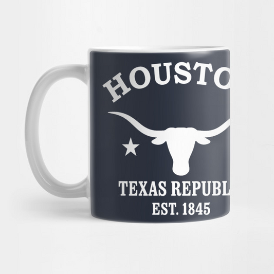 Houston Texas Vintage Retro Mug - White Logo