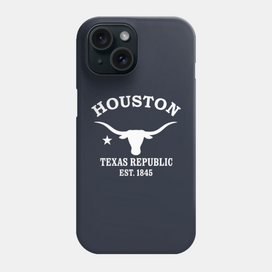 Houston Texas Vintage Retro Phone Case - White Logo